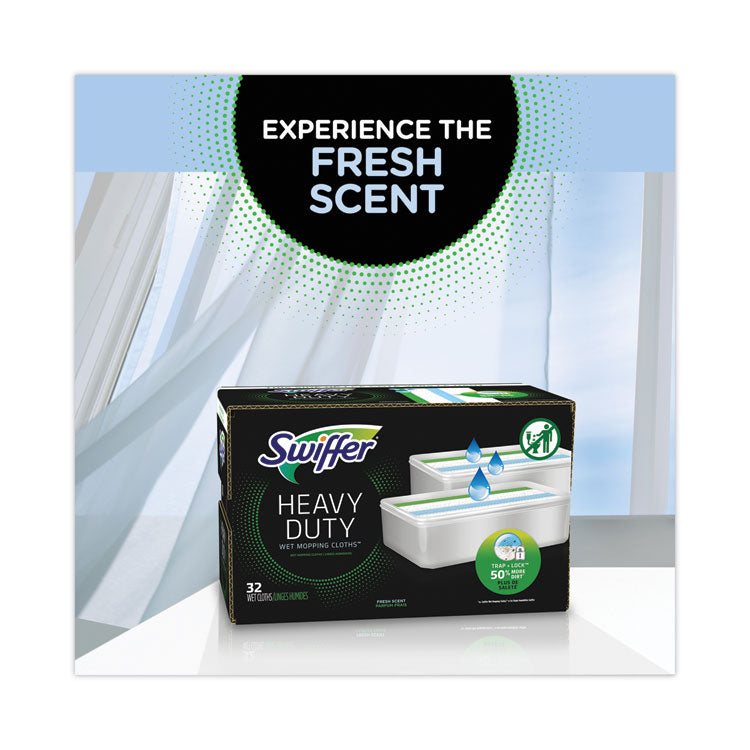 Heavy-Duty Wet Refill Cloths, 10 x 8, Open Window Fresh, 20/Tub, 6 Tubs/Carton