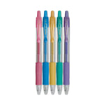 G2 Metallics Gel Pen, Retractable, Fine 0.7 mm, Assorted Metallic Ink and Barrel Colors, 5/Pack
