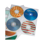 Two-Sided CD Storage Sleeves for Ring Binder, 8 Disc Capacity, Clear, 25 Sleeves