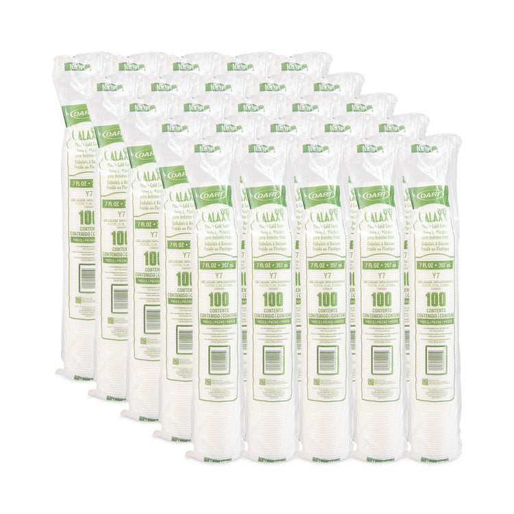 High-Impact Polystyrene Cold Cups, 7 oz, Plastic, Translucent, 100/Sleeve, 25 Sleeves/Carton