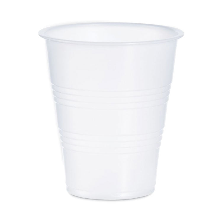 High-Impact Polystyrene Cold Cups, 7 oz, Plastic, Translucent, 100/Sleeve, 25 Sleeves/Carton