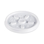 Plastic Lids for Foam Containers, Vented, Fits 3.5 oz to 6 oz, White, 100/Pack, 10 Packs/Carton