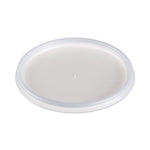 Plastic Lids for Foam Cups, Bowls and Containers, Flat, Vented, Fits 6 oz to 32 oz, Translucent, 100/Pack, 10 Packs/Carton