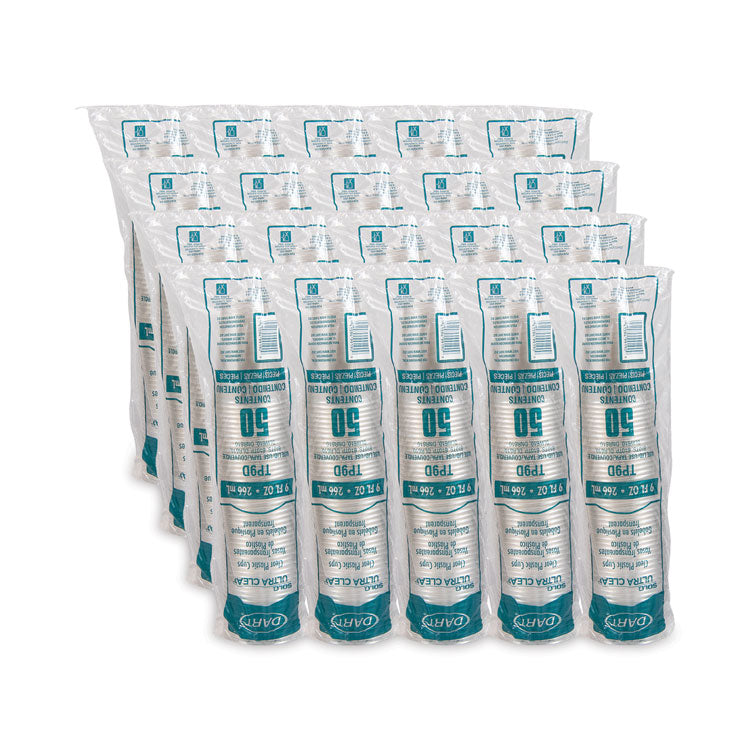 Ultra Clear PET Cups, Tall, 9 oz, Plastic, 50/Bag, 20 Bags/Carton