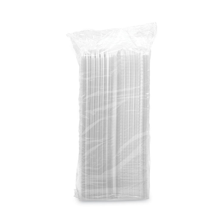 ClearSeal Hinged-Lid Plastic Containers, Sandwich Container, 13.8 oz, 5.4 x 5.3 x 2.6, Clear, Plastic, 500/Carton