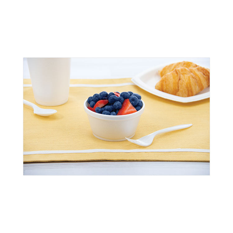 Foam Container, Extra Squat, 8 oz, White, 1,000/Carton