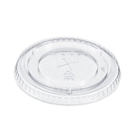 PETE Flat Straw-Slot Cold Cup Lids, Fits 12 oz Cold Cups, Plastic, Clear, 100/Pack, 25 Packs/Carton