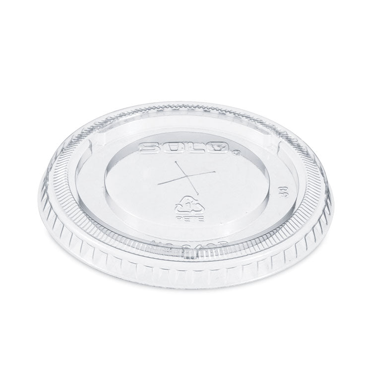 PETE Flat Straw-Slot Cold Cup Lids, Fits 12 oz Cold Cups, Plastic, Clear, 100/Pack, 25 Packs/Carton