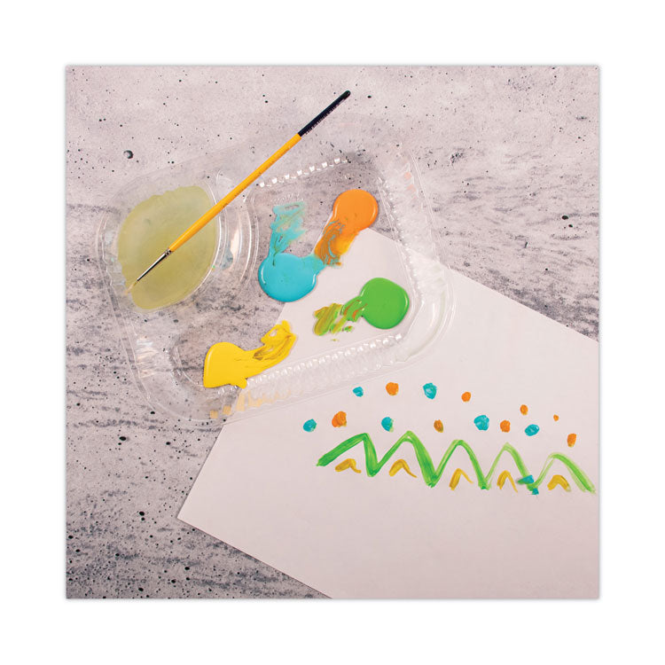 ClearPac Large Nacho Tray, 2 Compartments, 3.3 oz, 6.2 x 6.2 x 1.6, Clear, Plastic, 500/Carton