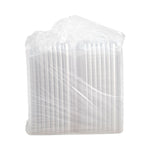 ClearSeal Hinged-Lid Plastic Containers, 9.3 x 8.8 x 3, Clear, Plastic, 100/Bag, 2 Bags/Carton