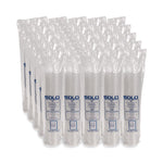 PETE Flat Straw-Slot Cold Cup Lids, Fits 12 oz Cold Cups, Plastic, Clear, 100/Pack, 25 Packs/Carton