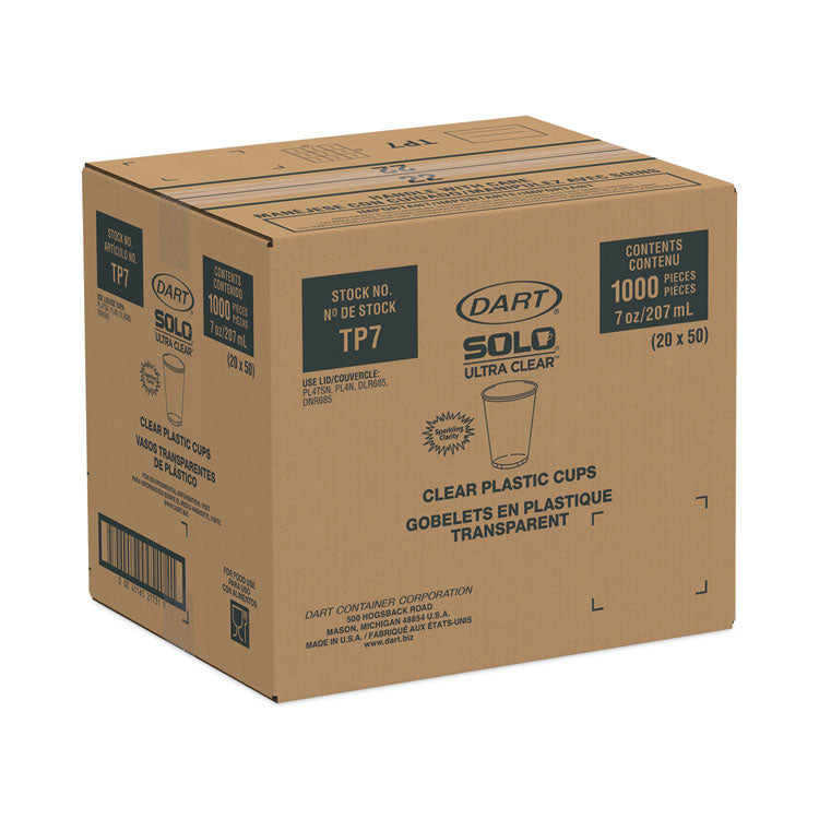 Ultra Clear Cups, 7 oz, Plastic, 50/Bag, 20 Bags/Carton