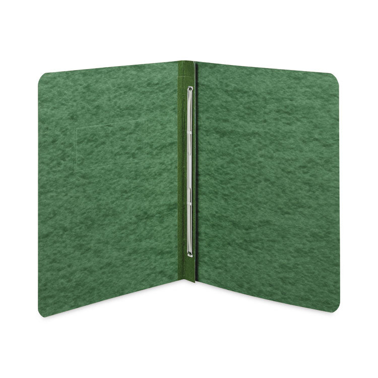 Pressboard Report Cover with Tyvek Reinforced Hinge, Two-Piece Prong Fastener, 3" Capacity, 8.5 x 11, Dark Green/Dark Green