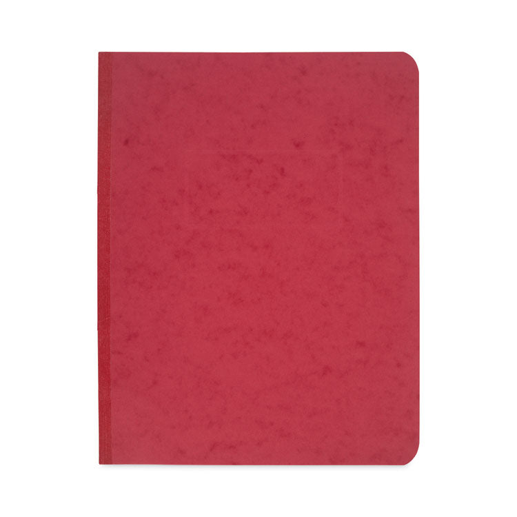Pressboard Report Cover With Tyvek Reinforced Hinge, Two-Piece Prong Fastener, 3" Capacity, 8.5 X 11, Red/red