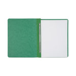 Pressboard Report Cover with Tyvek Reinforced Hinge, Two-Piece Prong Fastener, 3" Capacity, 8.5 x 11, Dark Green/Dark Green