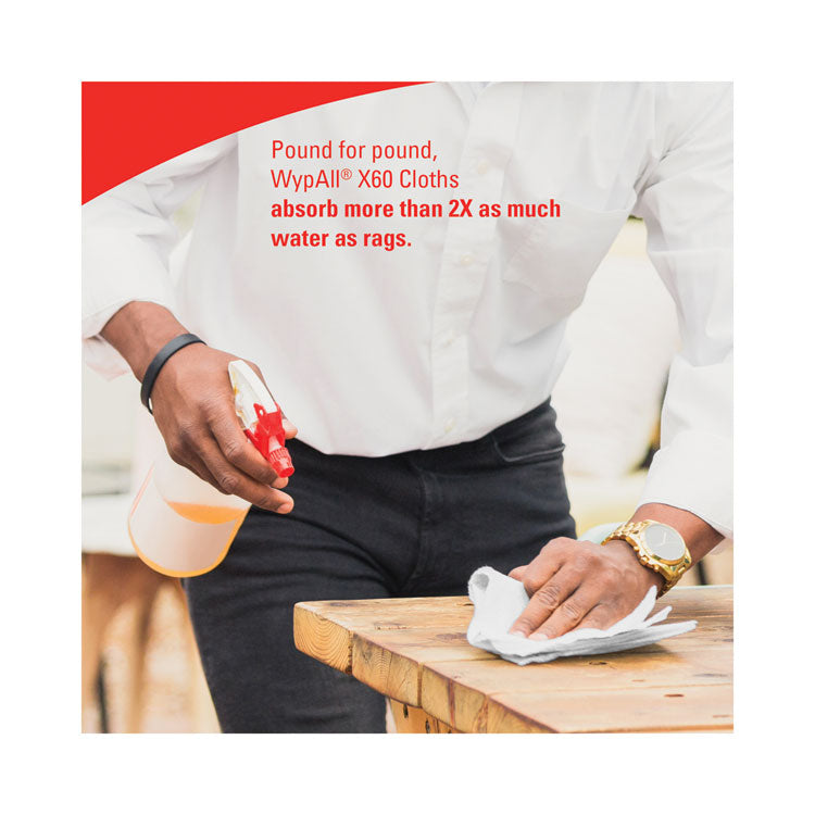 General Clean X60 Cloths, POP-UP Box, 8.34 x 16.8, White, 118/Box, 10 Boxes/Carton