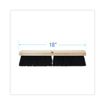 Floor Brush Head, 3" Black Medium Weight Polypropylene Bristles, 18" Brush