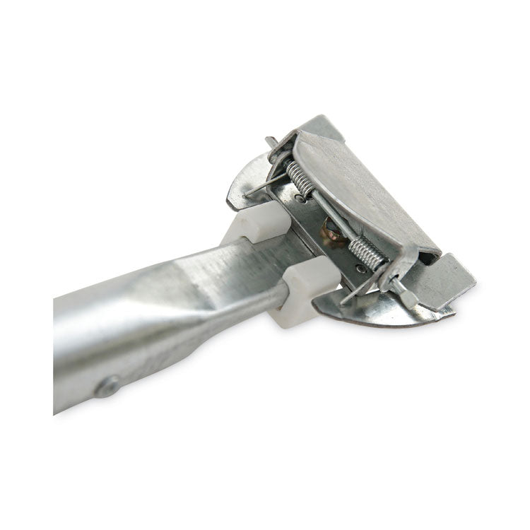 Clip-On Dust Mop Handle, Lacquered Wood, Swivel Head, 1" dia x 60", Natural