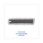 Disposable Dust Mop Head W/sewn Center Fringe, Cotton/synthetic, 36w X 5d, White