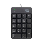 Spill-Resistant 18-Key Numeric Keypad, Black