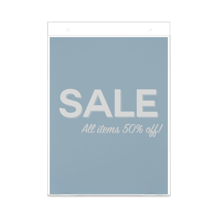 Classic Image Wall-Mount Sign Holder, Portrait, 8.5 x 11, Clear