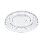 Straw-Slot Cold Cup Lids, Fits 10 oz Cold Cups, Plastic, Clear, 100/Pack, 25 Packs/Carton