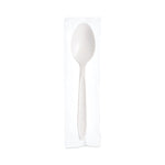 Reliance Mediumweight Cutlery, Individually Wrapped, Spoon, Plastic, White, 1,000/Carton