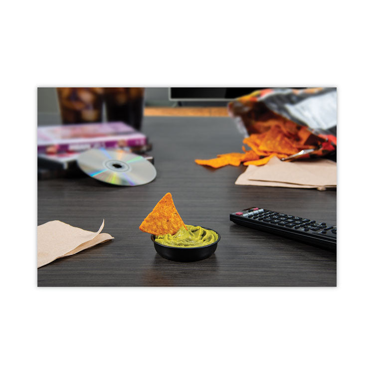 Polystyrene Portion Cups, 2.5 oz, Plastic, Black, 250/Bag, 10 Bags/Carton