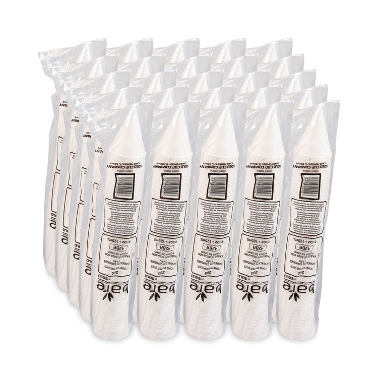 Bare Eco-Forward Treated Paper Cone Cups, 4.25 oz, White, 200/Bag, 25 Bags/Carton
