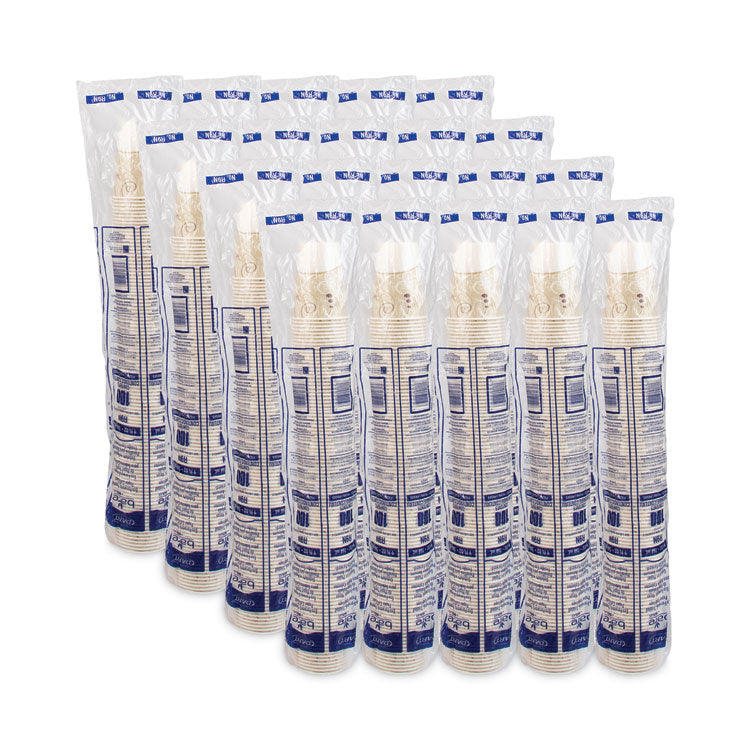 Symphony Design Wax-Coated Paper Cold Cups, 9 oz, White/Beige/Red, 100/Sleeve, 20 Sleeves/Carton