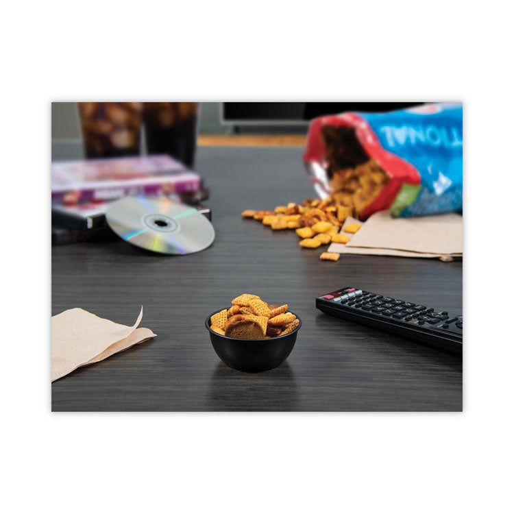 Polystyrene Portion Cups, 3.5 oz, Plastic, Black, 250/Bag, 10 Bags/Carton