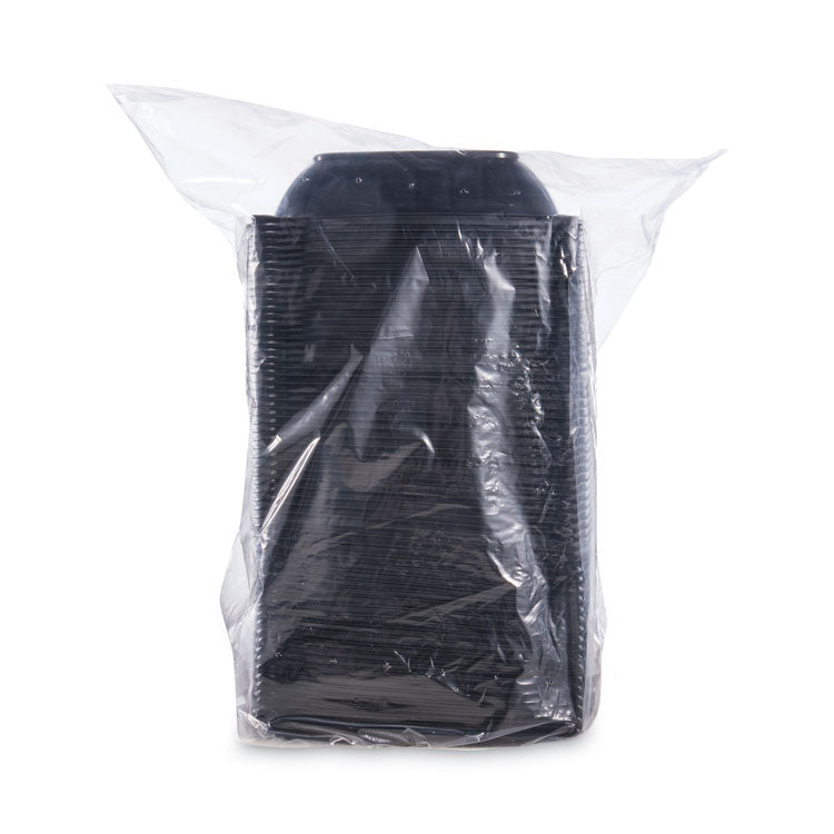 PresentaBowls Pro Black Square Bowls, 32 oz, 8.5 x 8.5 x 2, Plastic, 63/Bag, 4 Bags/Carton
