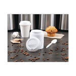 Traveler Dome Hot Cup Lid, Fits 8 oz Hot Cups, Plastic, White, 100/Pack, 10 Packs/Carton
