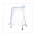 Adjustable Dry Erase Board, 27.5" x 32", White Surface, Satin Aluminum Frame