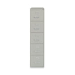 Five-Drawer Economy Vertical File, Letter-Size File Drawers, 15" x 26.5" x 61.37", Light Gray