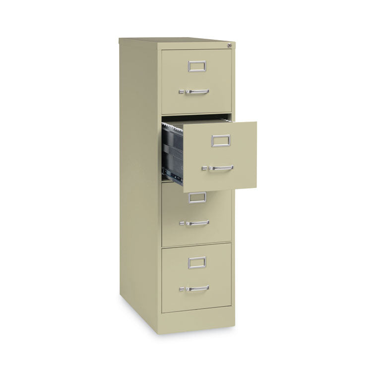 Four-Drawer Economy Vertical File, Letter-Size File Drawers, 15" x 26.5" x 52", Putty