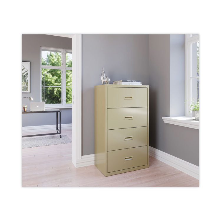 Lateral File Cabinet, 4 Letter/Legal/A4-Size File Drawers, Putty, 30 x 18.62 x 52.5