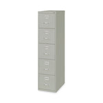 Five-Drawer Economy Vertical File, Letter-Size File Drawers, 15" x 26.5" x 61.37", Light Gray