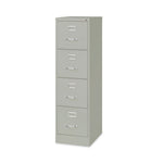 Four-Drawer Economy Vertical File, Letter-Size File Drawers, 15" x 22" x 52", Light Gray
