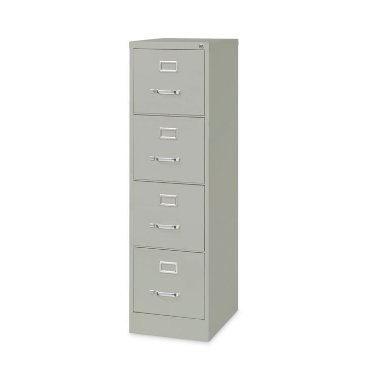 Four-Drawer Economy Vertical File, Letter-Size File Drawers, 15" x 22" x 52", Light Gray