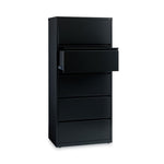 Lateral File, Five Legal/Letter/A4-Size File Drawers, 30" x 18.62" x 67.62", Black