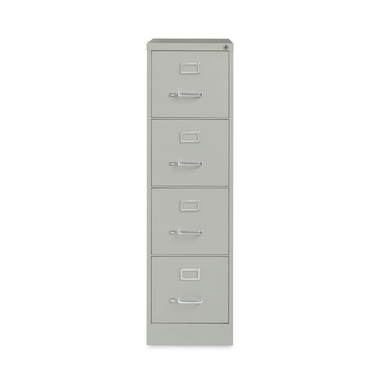 Four-Drawer Economy Vertical File, Letter-Size File Drawers, 15" x 26.5" x 52", Light Gray