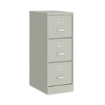 Three-Drawer Economy Vertical File, Letter-Size File Drawers, 15" x 22" x 40.19", Light Gray