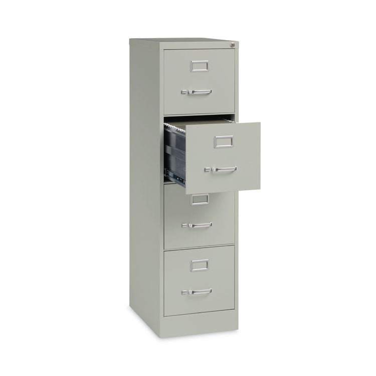Four-Drawer Economy Vertical File, Letter-Size File Drawers, 15" x 22" x 52", Light Gray