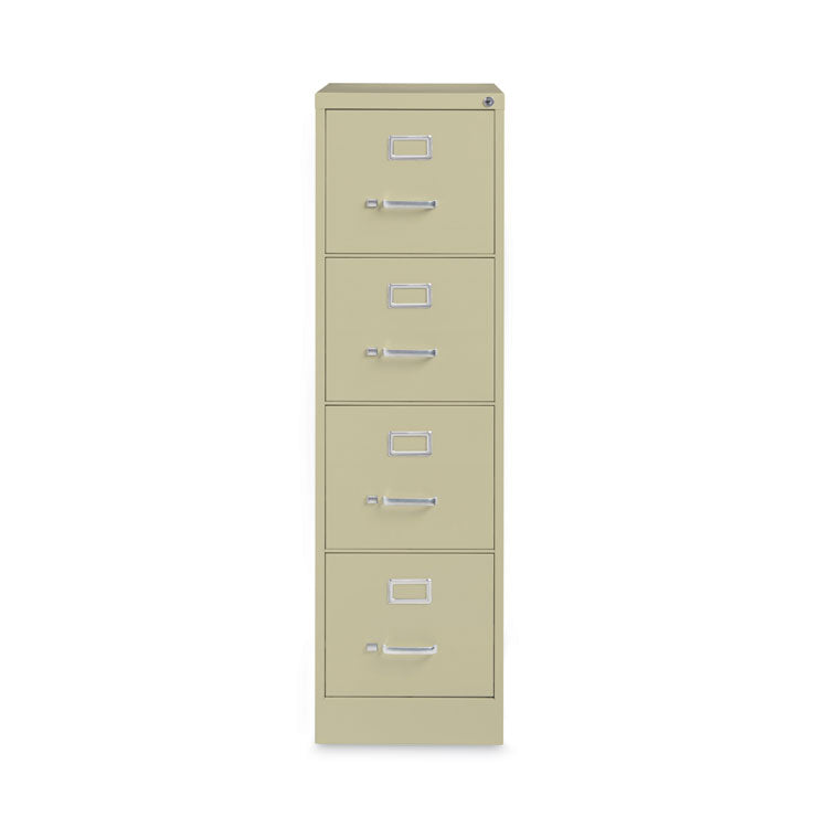 Four-Drawer Economy Vertical File, Letter-Size File Drawers, 15" x 26.5" x 52", Putty
