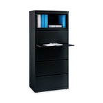 Lateral File, Five Legal/Letter/A4-Size File Drawers, 30" x 18.62" x 67.62", Black