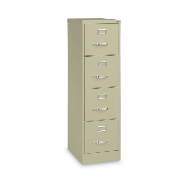 Four-Drawer Economy Vertical File, Letter-Size File Drawers, 15" x 22" x 52", Putty