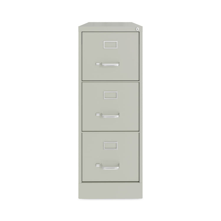 Three-Drawer Economy Vertical File, Letter-Size File Drawers, 15" x 22" x 40.19", Light Gray