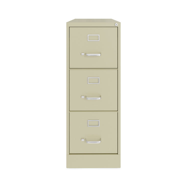 Three-Drawer Economy Vertical File, Letter-Size File Drawers, 15" x 22" x 40.19", Putty