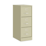 Three-Drawer Economy Vertical File, Letter-Size File Drawers, 15" x 22" x 40.19", Putty